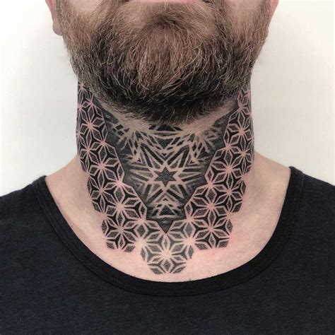 mens neck tattoos|mandala neck tattoo men.